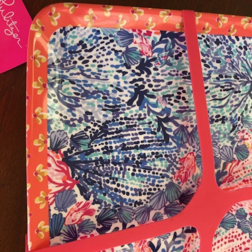 LILLY PULITZER Resort Sway with Me Melamine Dinner Plates (4) NIB